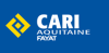 Logo Cari Aquitaine blanc sur fond bleu