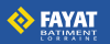 Logo FAYAT BATIMENT Lorraine blanc sur fond bleu