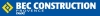 Logo Bec Construction Provence blanc sur fond bleu
