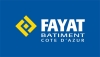 Logo FAYAT BATIMENT Côte d'Azur blanc sur fond bleu